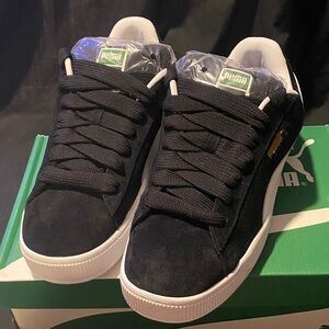 Puma Black and White Suede Shoes adult size 13 suede xl